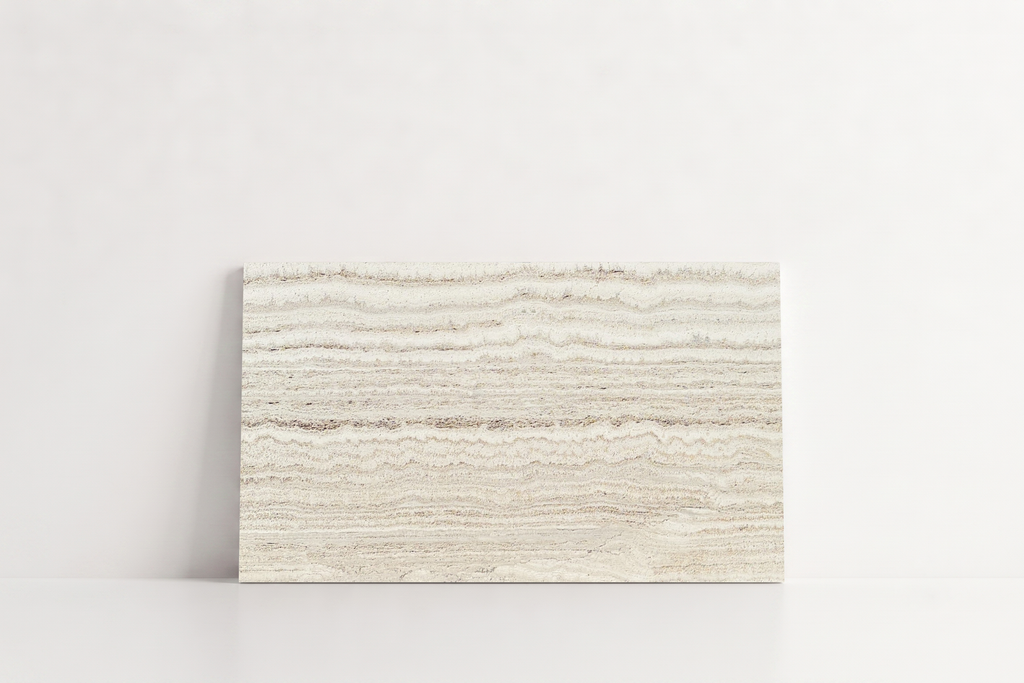 PAVERS BEIGE HONED TRAVERTINE 6" X 12" X 1 1/4" VEIN CUT