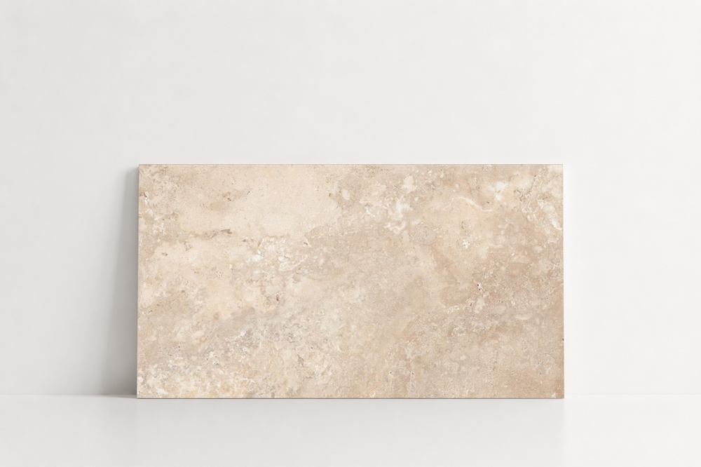 TILE BEIGE LEATHER TRAVERTINE 12" x 24" x 3/4 CROSS CUT
