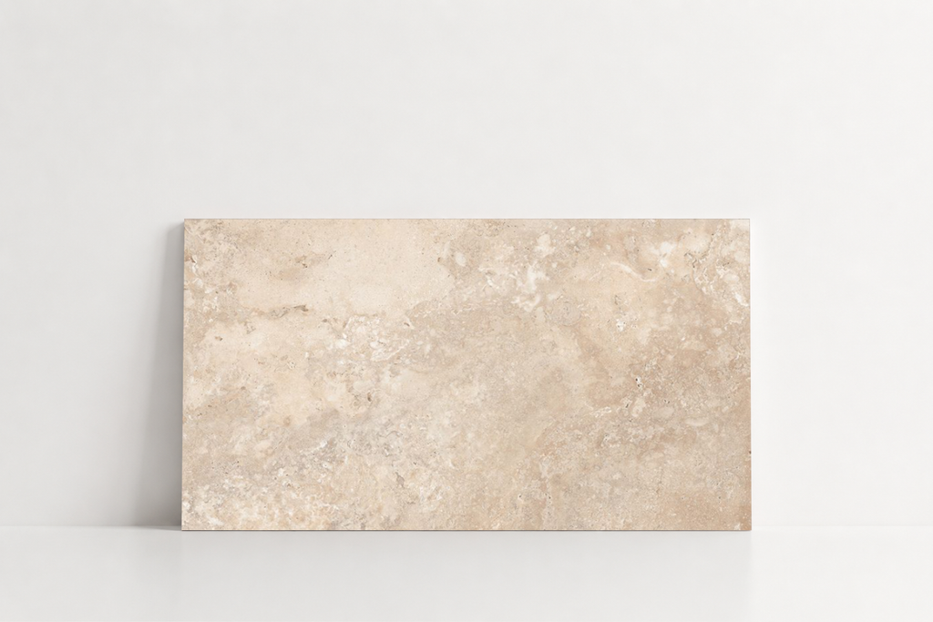 TILE BEIGE LEATHER TRAVERTINE 12" x 24" x 3/4 CROSS CUT