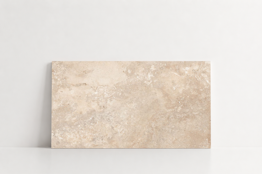 PAVER BEIGE LEATHER TRAVERTINE 12" X 24" X 1 1/4" CROSS CUT