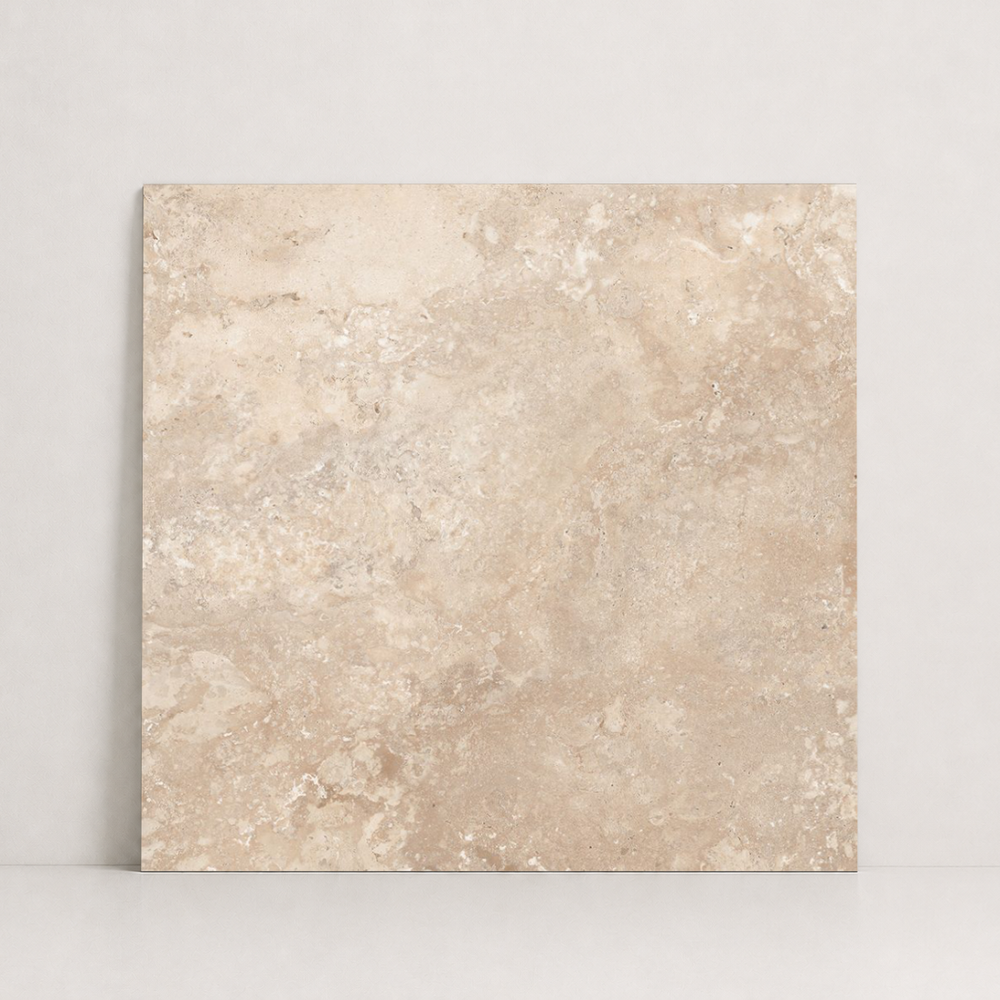 TILE BEIGE LEATHER TRAVERTINE 48" x 48" x 3/4 CROSS CUT