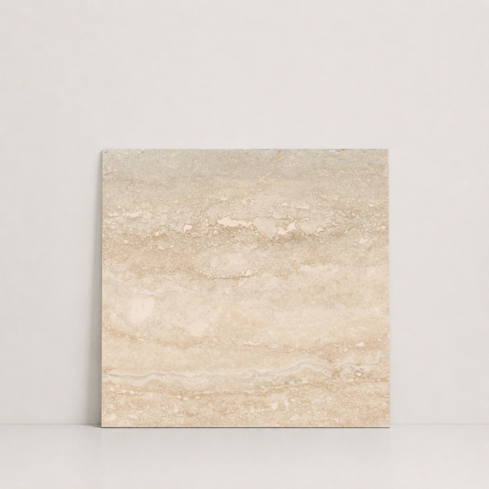 TILE BEIGE LEATHER TRAVERTINE 18" x 18" x 3/8 VEIN CUT