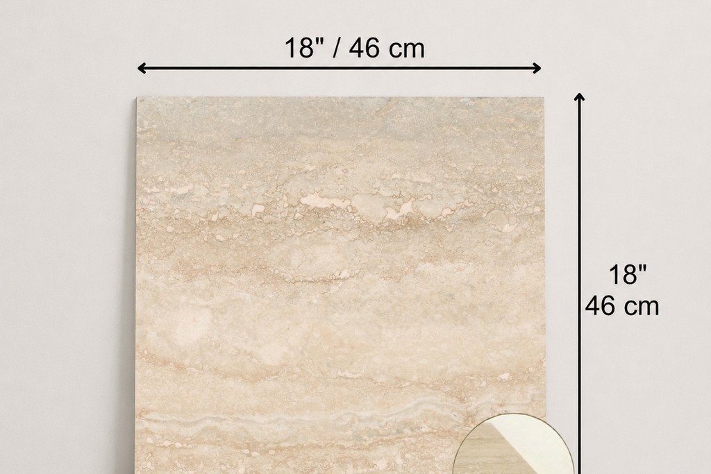TILE BEIGE LEATHER TRAVERTINE 18" x 18" x 3/4 VEIN CUT
