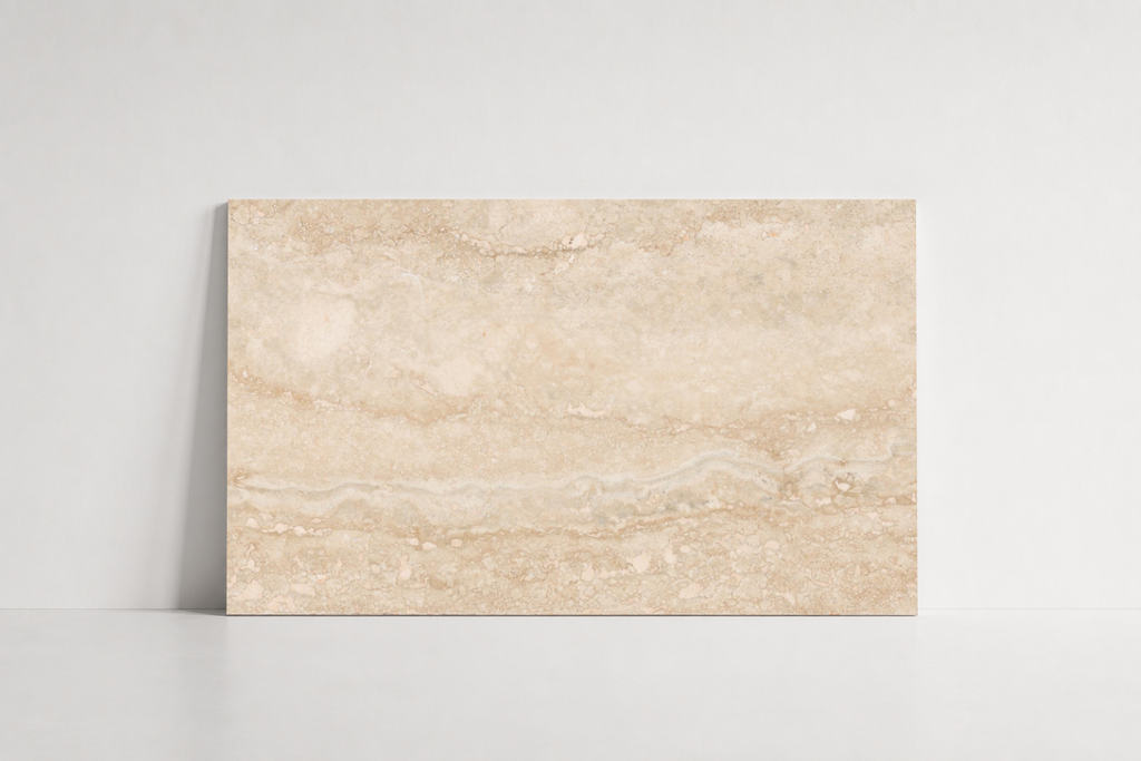 TILE BEIGE LEATHER TRAVERTINE 24" x 36" x 3/4 VEIN CUT