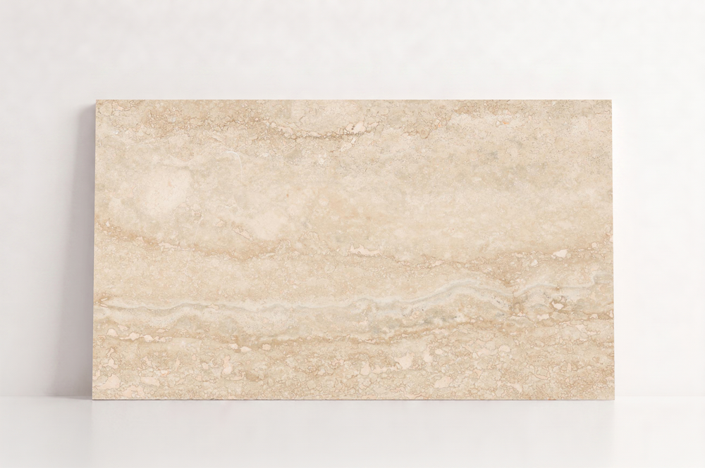TILE BEIGE LEATHER TRAVERTINE 36" x 48" x 3/4 VEIN CUT