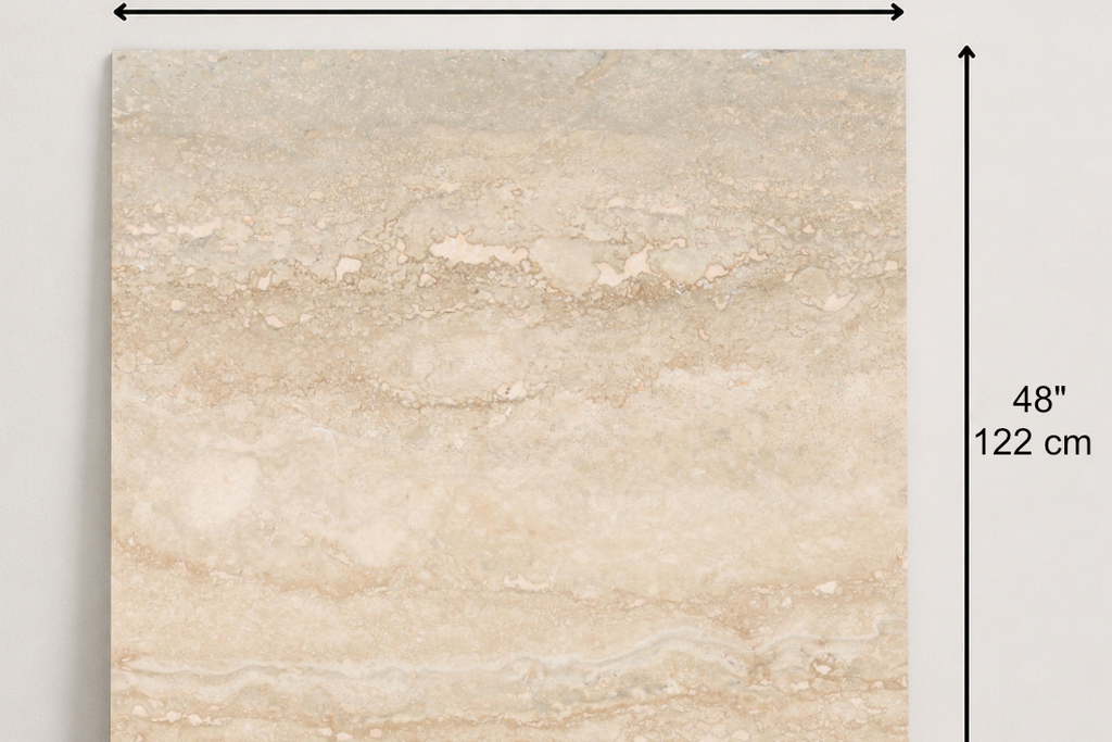TILE BEIGE LEATHER TRAVERTINE 48" x 48" x 3/4 VEIN CUT
