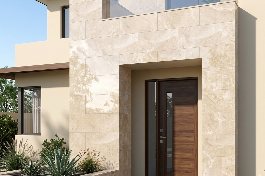 TILE BEIGE POLISHED TRAVERTINE 18" x 36" x 3/4 CROSS CUT