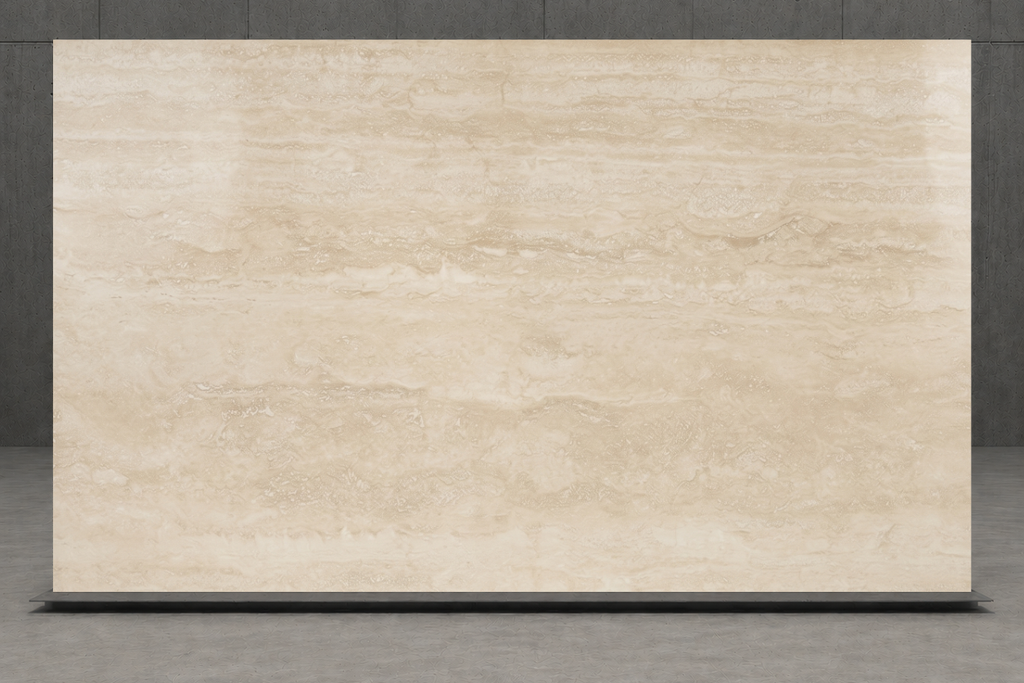 SLAB BEIGE POLISHED TRAVERTINE 71" x 100" x 3/4" VEIN CUT