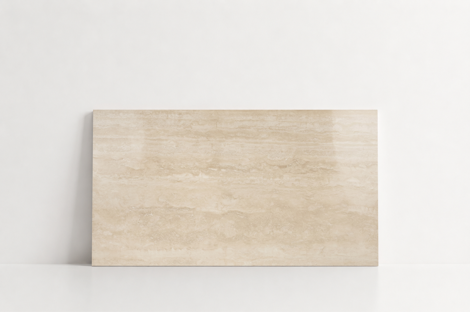 TILE BEIGE POLISHED TRAVERTINE 12" x 24" x 3/8 VEIN CUT