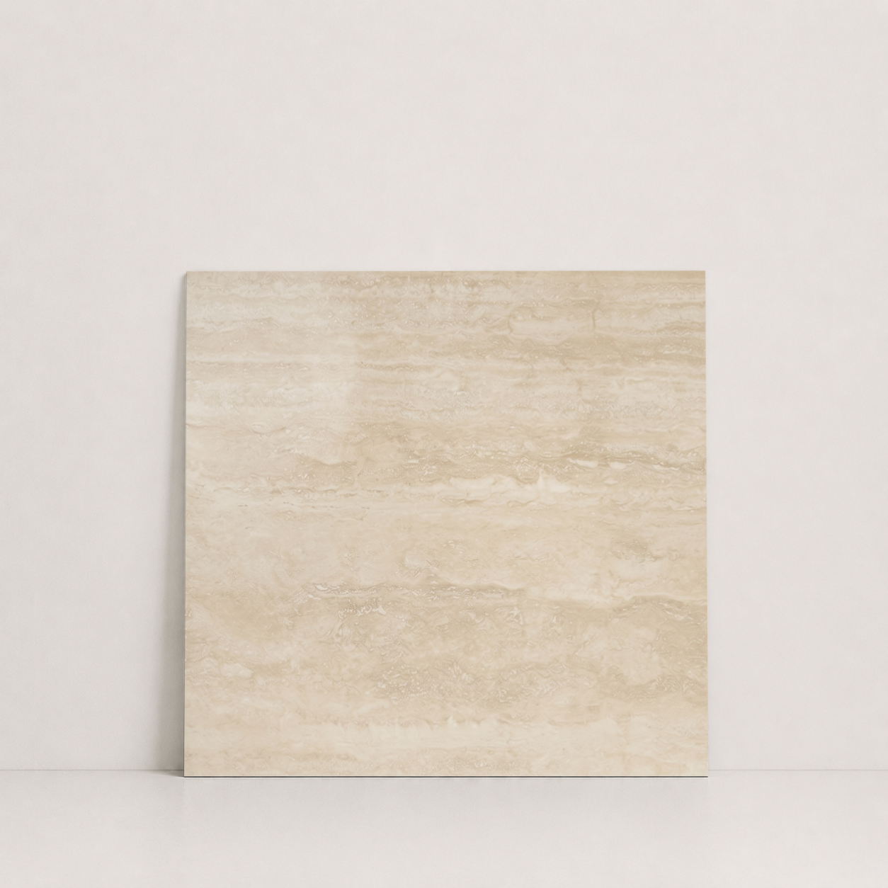 TILE BEIGE POLISHED TRAVERTINE 18" x 18" x 3/4 VEIN CUT