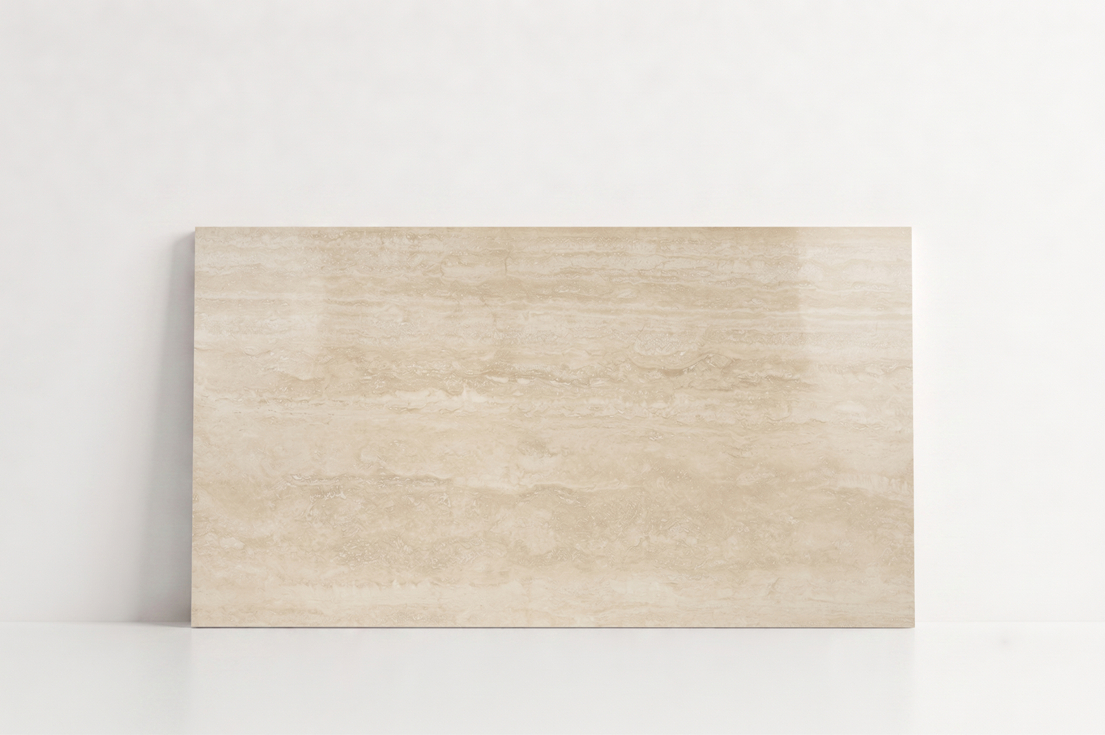 TILE BEIGE POLISHED TRAVERTINE 24" x 48" x 3/4 VEIN CUT
