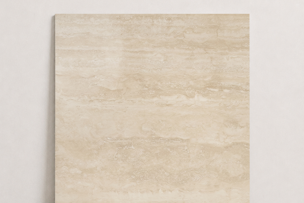 TILE BEIGE POLISHED TRAVERTINE 36" x 36" x 3/4 VEIN CUT