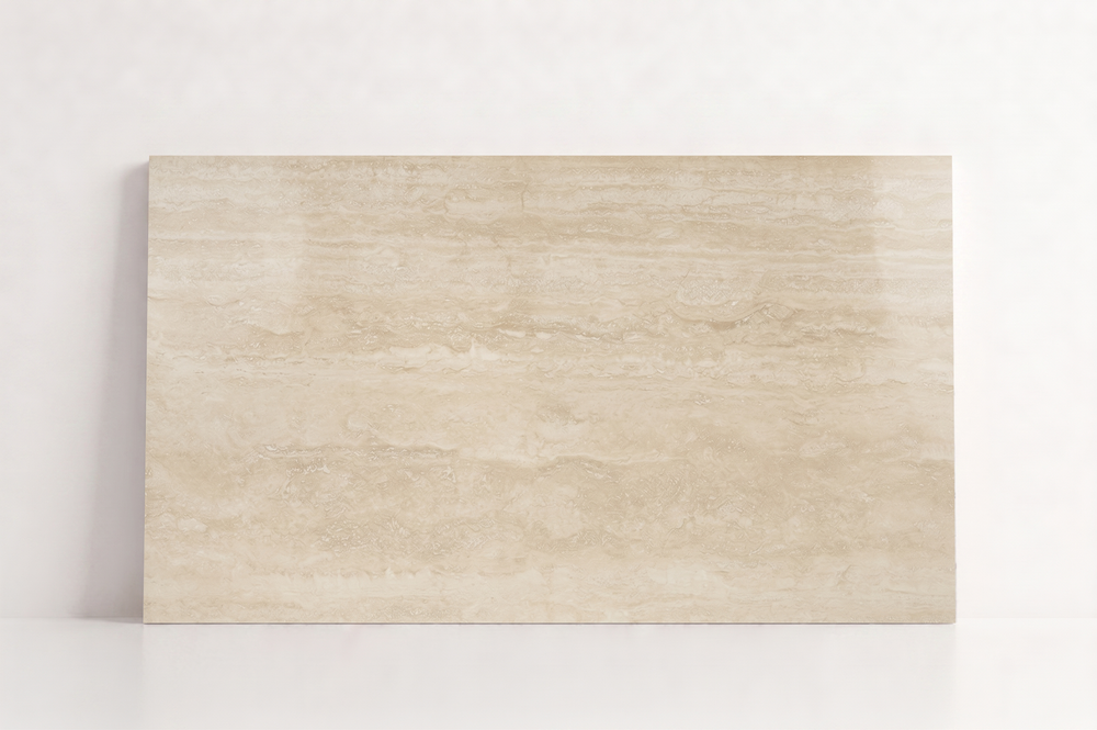 TILE BEIGE POLISHED TRAVERTINE 36" x 48" x 3/4 VEIN CUT