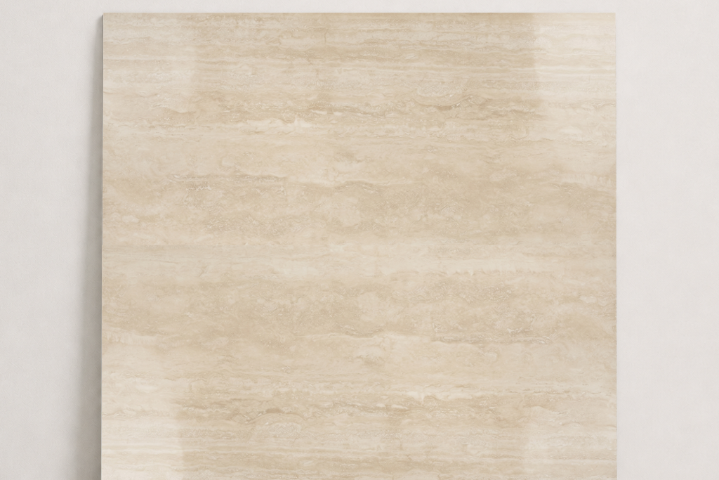 TILE BEIGE POLISHED TRAVERTINE 48" x 48" x 3/4 VEIN CUT