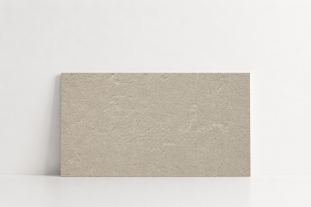 TILE BEIGE SANDBLASTED TRAVERTINE 12" x 24" x 3/4 CROSS CUT