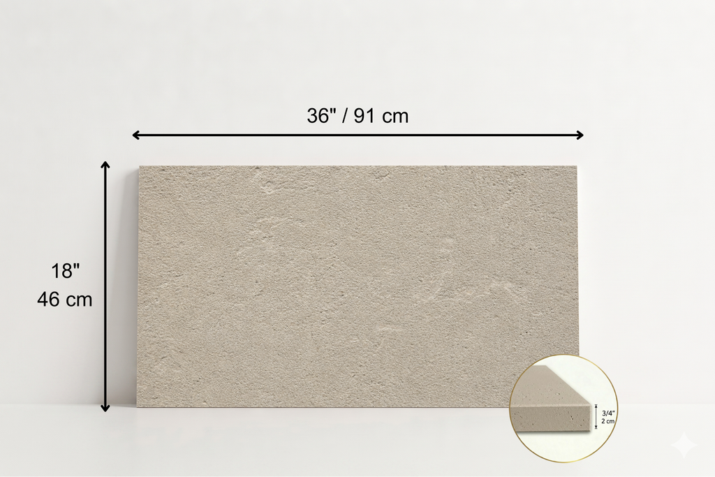 TILE BEIGE SANDBLASTED TRAVERTINE 18" x 36" x 3/4 CROSS CUT