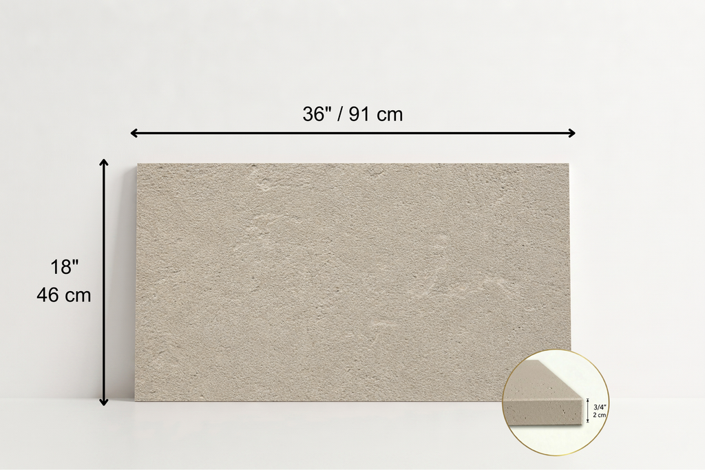 TILE BEIGE SANDBLASTED TRAVERTINE 18" x 36" x 3/4 CROSS CUT