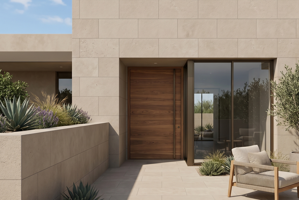 TILE BEIGE SANDBLASTED TRAVERTINE 18" x 36" x 3/4 CROSS CUT