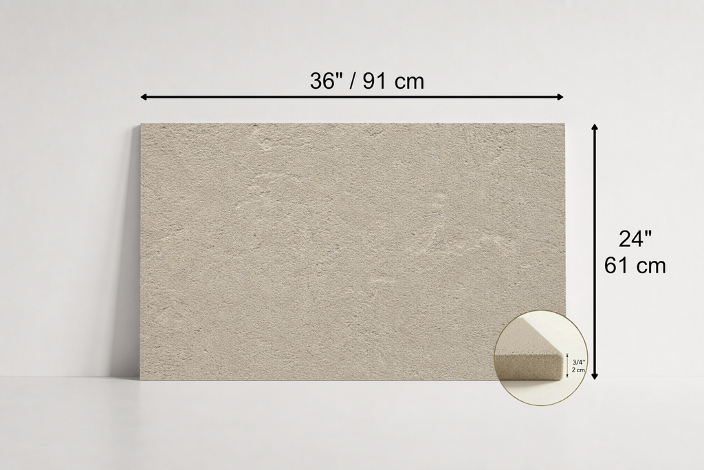 TILE BEIGE SANDBLASTED TRAVERTINE 24" x 36" x 3/4 CROSS CUT