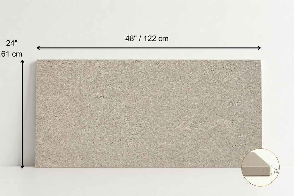 TILE BEIGE SANDBLASTED TRAVERTINE 24" x 48" x 3/4 CROSS CUT