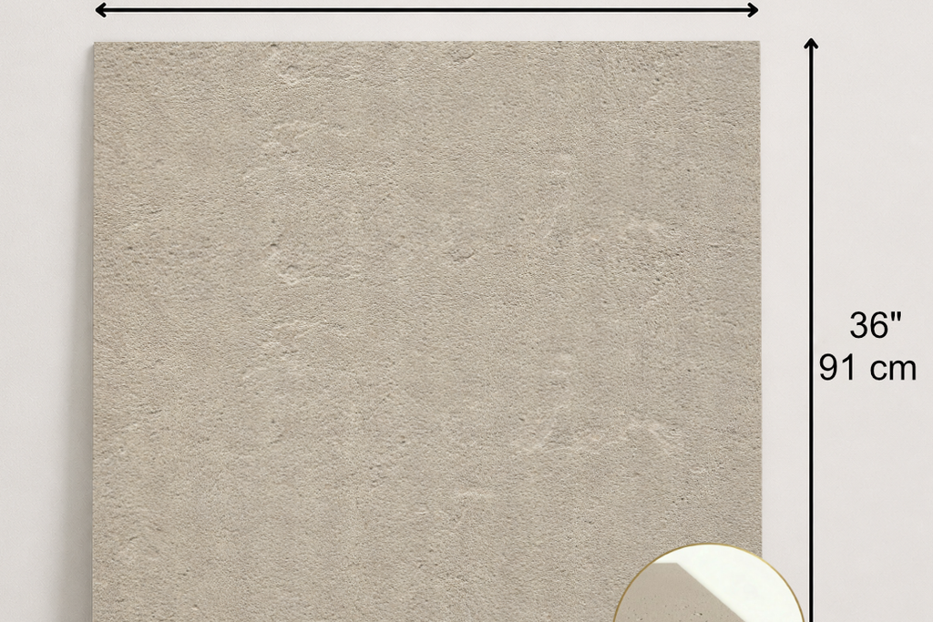 TILE BEIGE SANDBLASTED TRAVERTINE 36" x 36" x 3/4 CROSS CUT