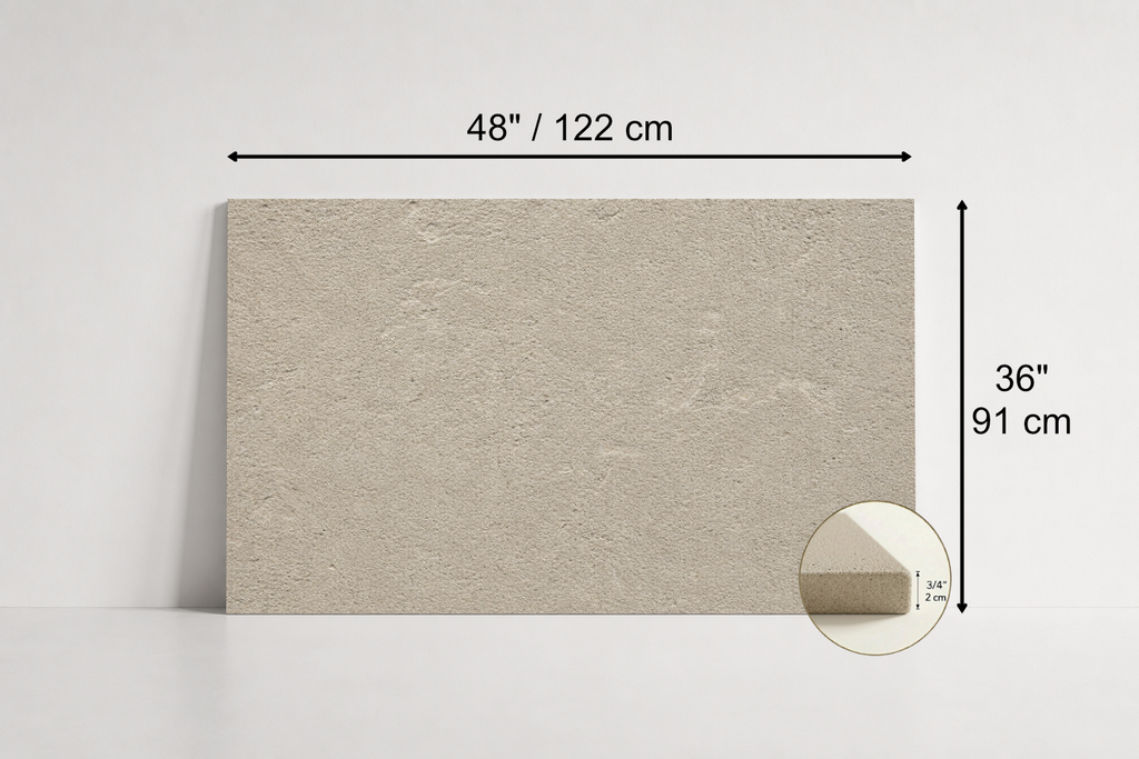 TILE BEIGE SANDBLASTED TRAVERTINE 36" x 48" x 3/4 CROSS CUT