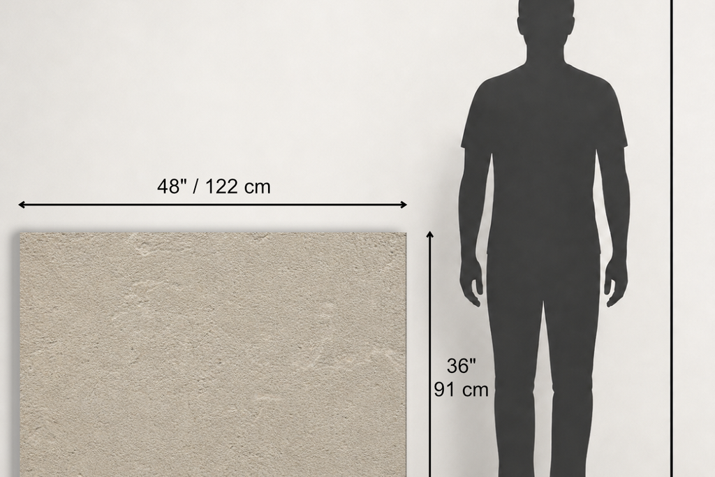 TILE BEIGE SANDBLASTED TRAVERTINE 36" x 48" x 3/4 CROSS CUT