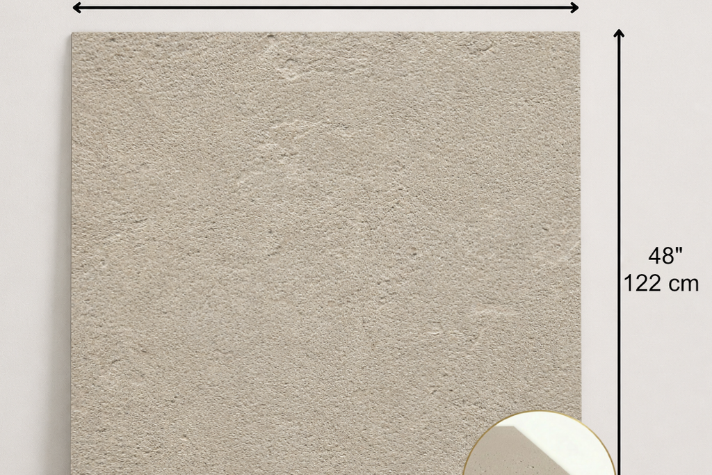 TILE BEIGE SANDBLASTED TRAVERTINE 48" x 48" x 3/4 CROSS CUT
