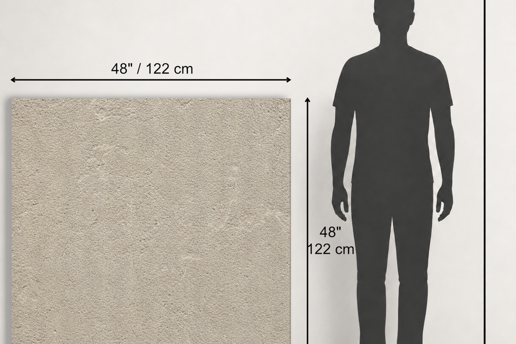 TILE BEIGE SANDBLASTED TRAVERTINE 48" x 48" x 3/4 CROSS CUT