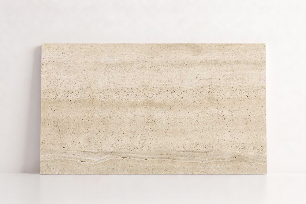 TILE BEIGE SANDBLASTED TRAVERTINE 36" x 48" x 3/4 VEIN CUT