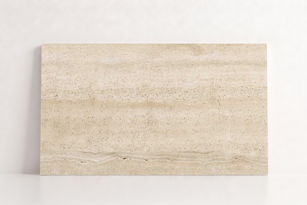 TILE BEIGE SANDBLASTED TRAVERTINE 36" x 48" x 3/4 VEIN CUT