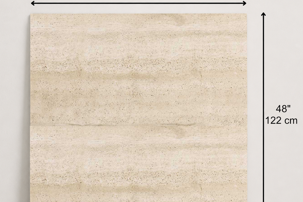 TILE BEIGE SANDBLASTED TRAVERTINE 48" x 48" x 3/4 VEIN CUT