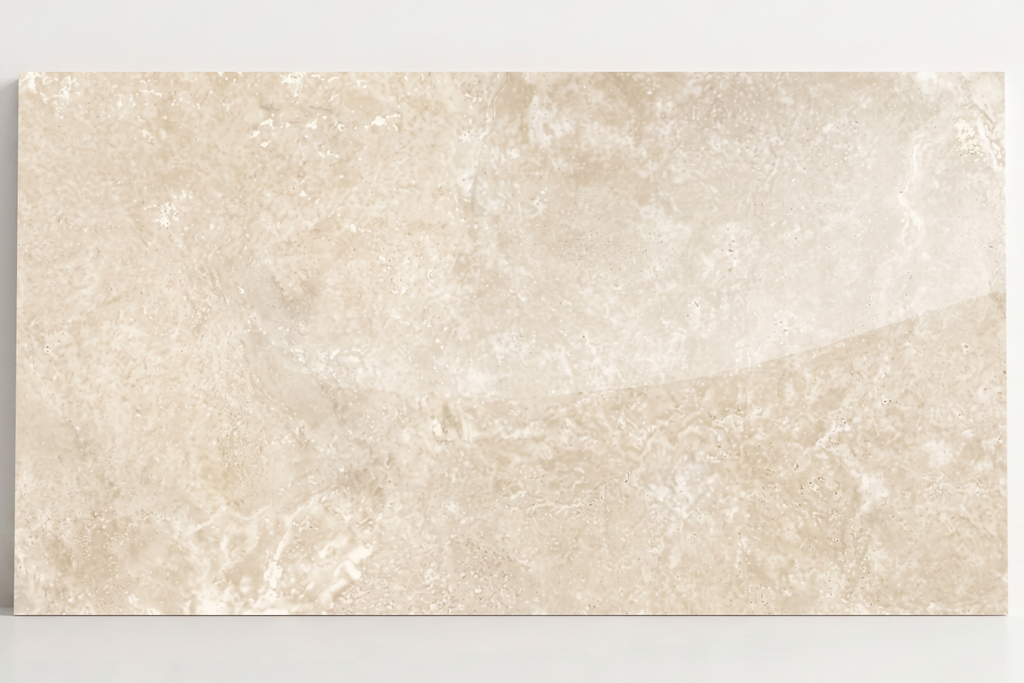 TILE BEIGE POLISHED TRAVERTINE 18" x 36" x 3/4 CROSS CUT