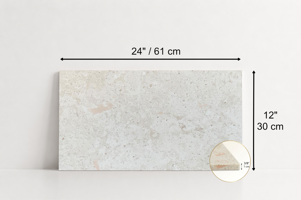 TILE IVORY HAMMERED TRAVERTINE 12" x 24" x 3/8 CROSS CUT