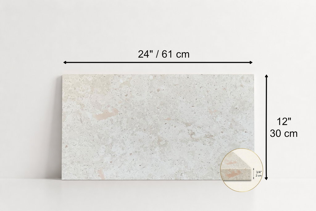 TILE IVORY HAMMERED TRAVERTINE 12" x 24" x 3/4 CROSS CUT