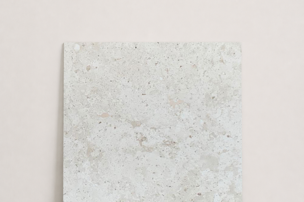 TILE IVORY HAMMERED TRAVERTINE 18" x 18" x 3/8 CROSS CUT