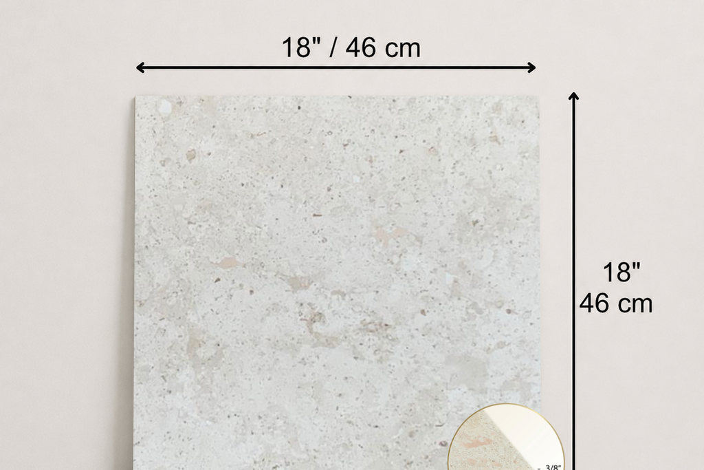 TILE IVORY HAMMERED TRAVERTINE 18" x 18" x 3/8 CROSS CUT