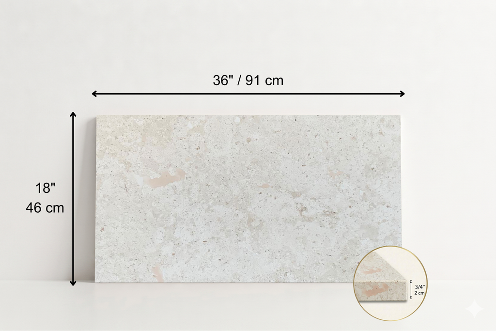 TILE IVORY HAMMERED TRAVERTINE 18" X 36" X 3/4" CROSS CUT