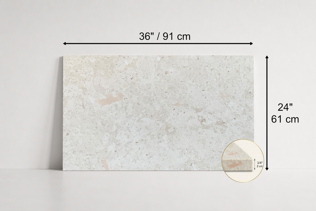 TILE IVORY HAMMERED TRAVERTINE 24" x 36" x 3/4 CROSS CUT