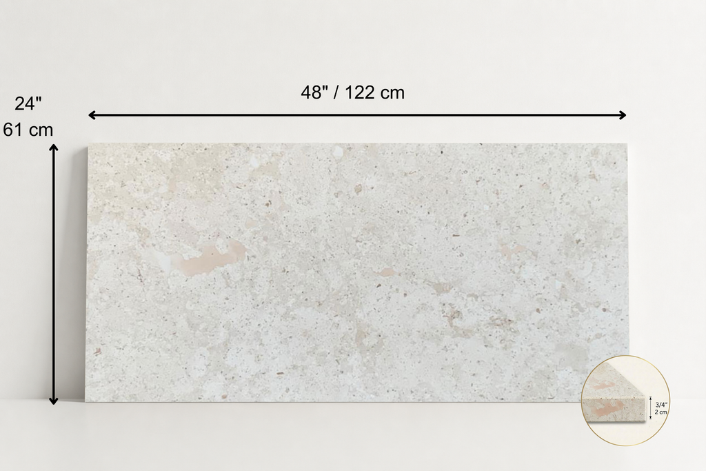 TILE IVORY HAMMERED TRAVERTINE 24" x 48" x 3/4 CROSS CUT