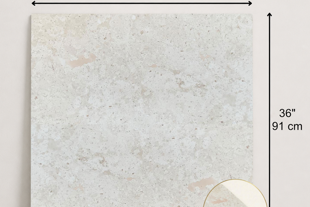 TILE IVORY HAMMERED TRAVERTINE 36" x 36" x 3/4 CROSS CUT