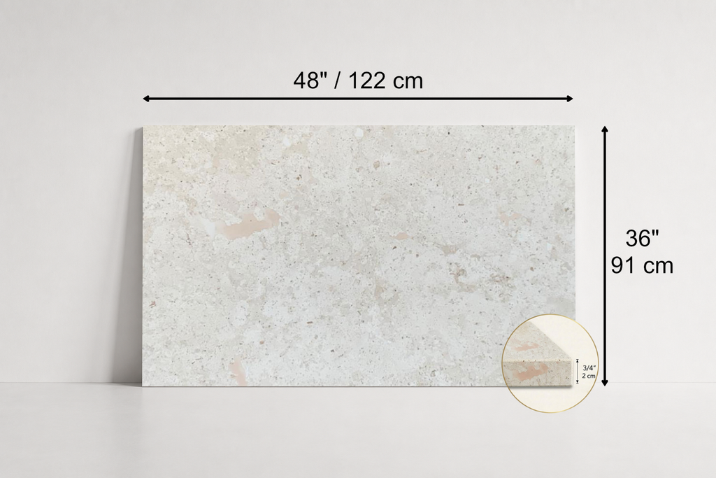 TILE IVORY HAMMERED TRAVERTINE 36" x 48" x 3/4 CROSS CUT
