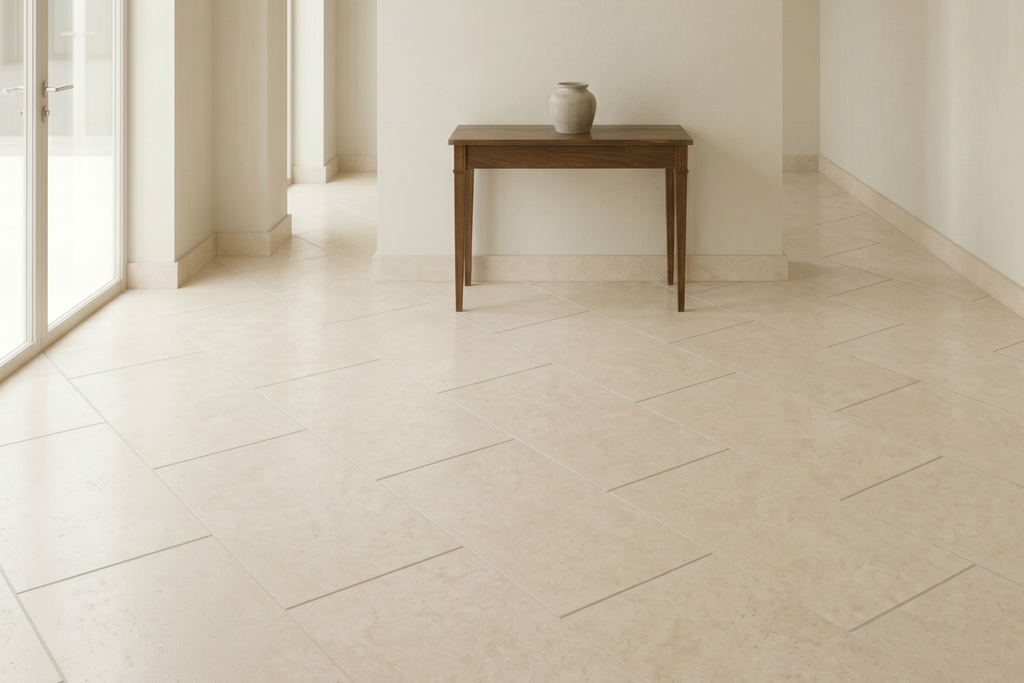 TILE IVORY HONED TRAVERTINE 18" X 36" X 3/4" CROSS CUT