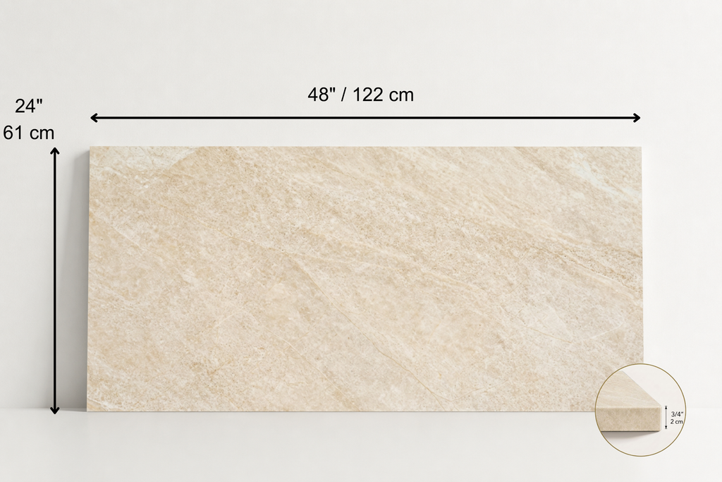 TILE IVORY HONED TRAVERTINE 24" x 48" x 3/4 CROSS CUT