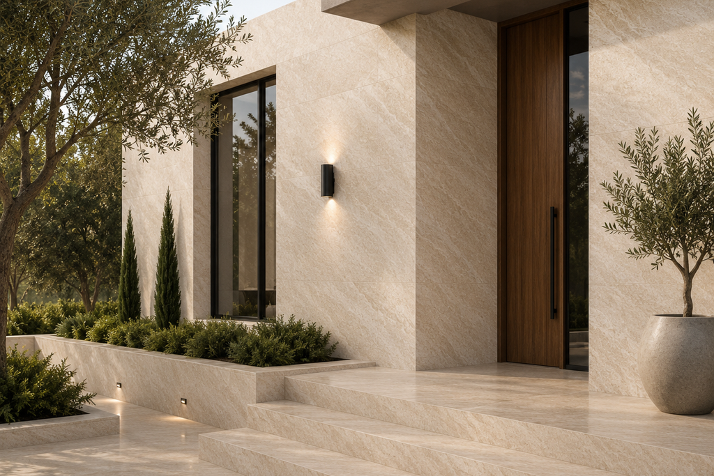 SLAB IVORY HONED TRAVERTINE 71" x 100" x 3/4" CROSS CUT