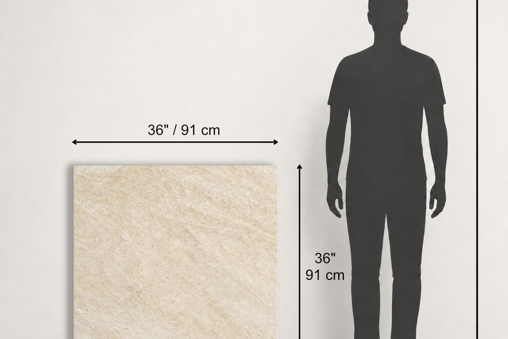 TILE IVORY HONED TRAVERTINE 36" x 36" x 3/4 CROSS CUT