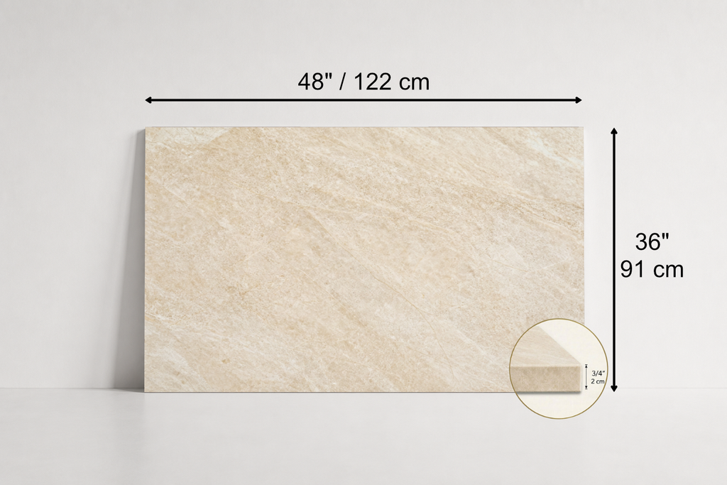 TILE IVORY HONED TRAVERTINE 36" x 48" x 3/4 CROSS CUT