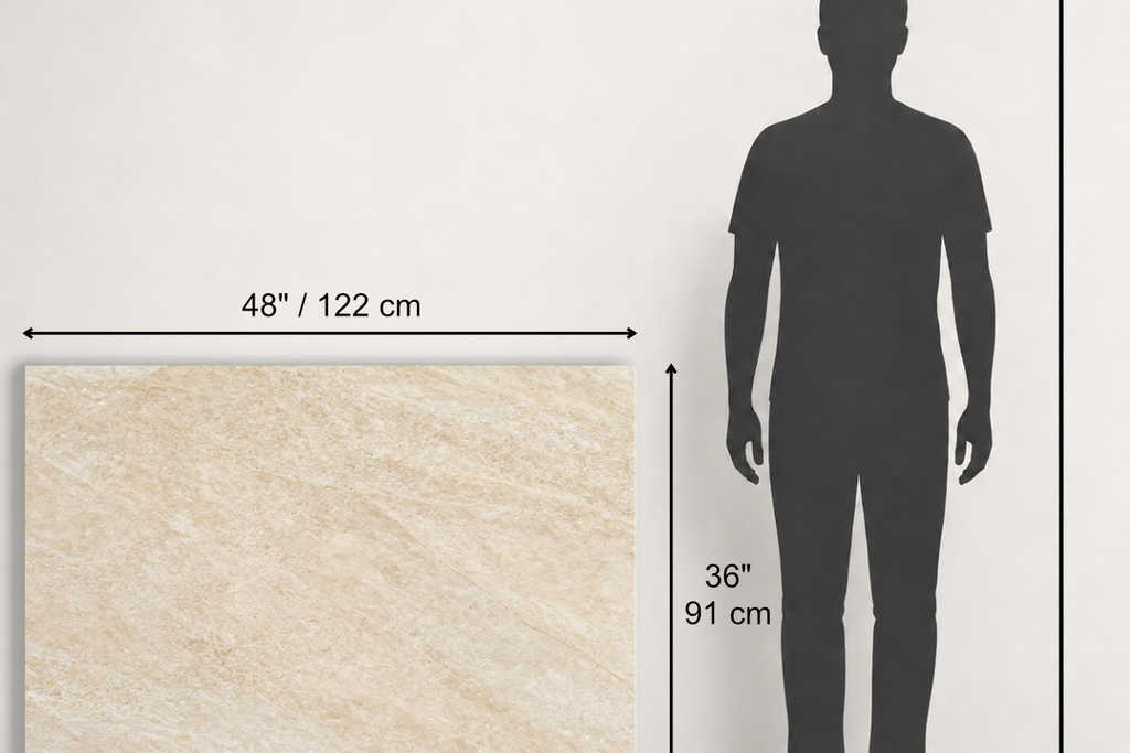 TILE IVORY HONED TRAVERTINE 36" x 48" x 3/4 CROSS CUT