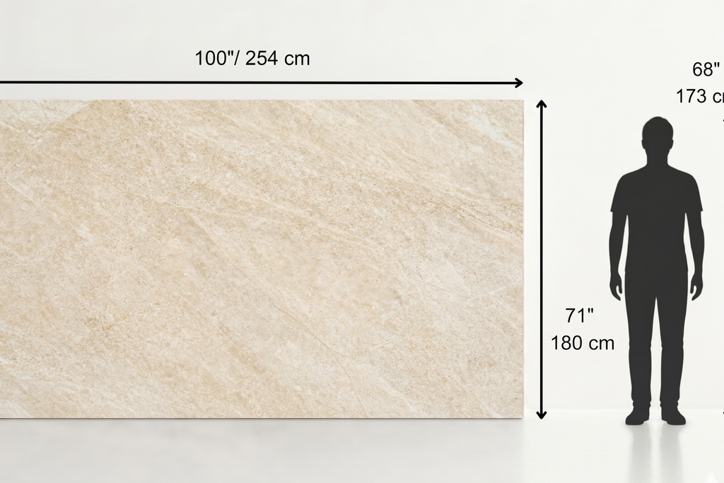 SLAB IVORY HONED TRAVERTINE 71" x 100" x 3/4" CROSS CUT