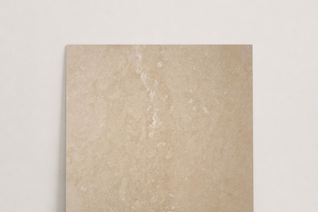 TILE IVORY LEATHER TRAVERTINE 18" x 18" x 3/4 CROSS CUT